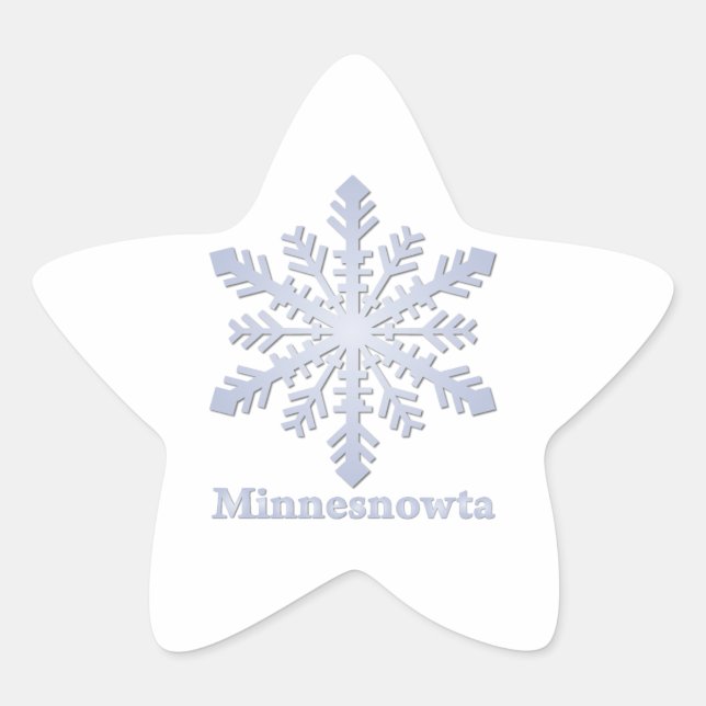 Minnesnowta Blue Snowflake Stern-Aufkleber (Vorderseite)