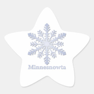 Minnesnowta Blue Snowflake Stern-Aufkleber