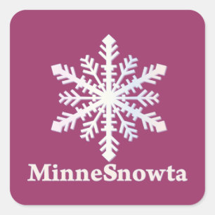 MinneSnowta mit Snowflake Quadratischer Aufkleber