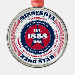 Minnesota 32. Staat Weihnachtsfeier Ornament Aus Metall