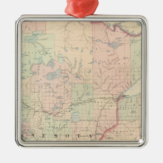 Minnesota 3 silbernes ornament (Vorne)