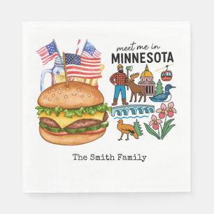 Minnesota 4. Juli Unabhängigkeitstag Party Serviette