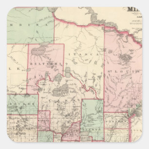 Minnesota 5 quadratischer aufkleber
