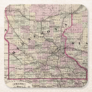 Minnesota 9 rechteckiger pappuntersetzer