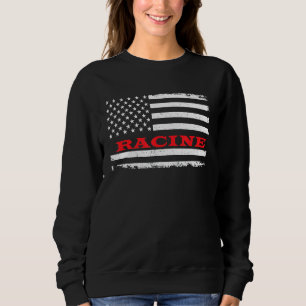 Minnesota American Flag Racine Usa Patriotic Souve Sweatshirt