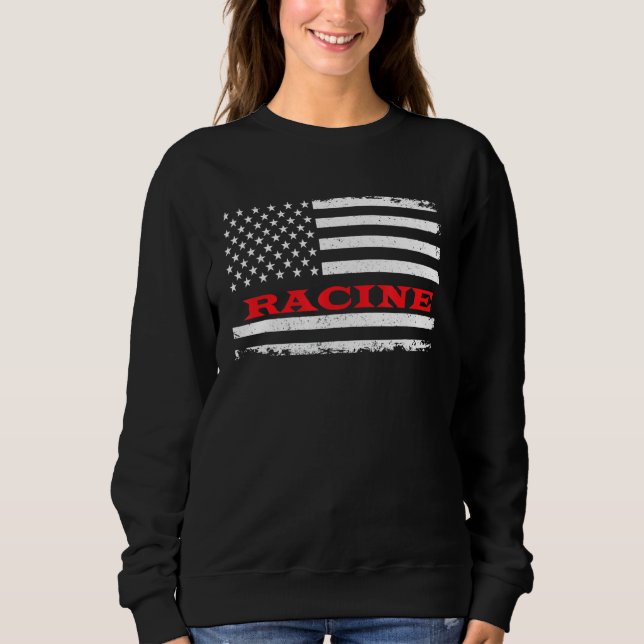 Minnesota American Flag Racine Usa Patriotic Souve Sweatshirt (Vorderseite)