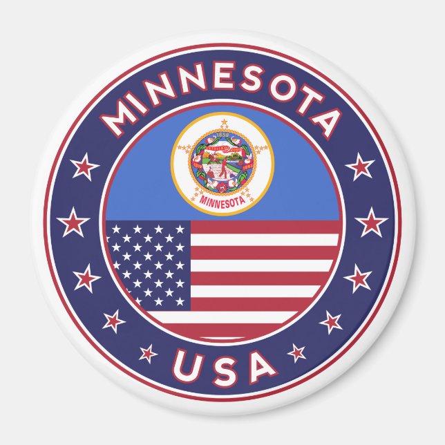 Minnesota-Aufkleber, Telefongehäuse, Tasche, Uhr Magnet (Vorne)