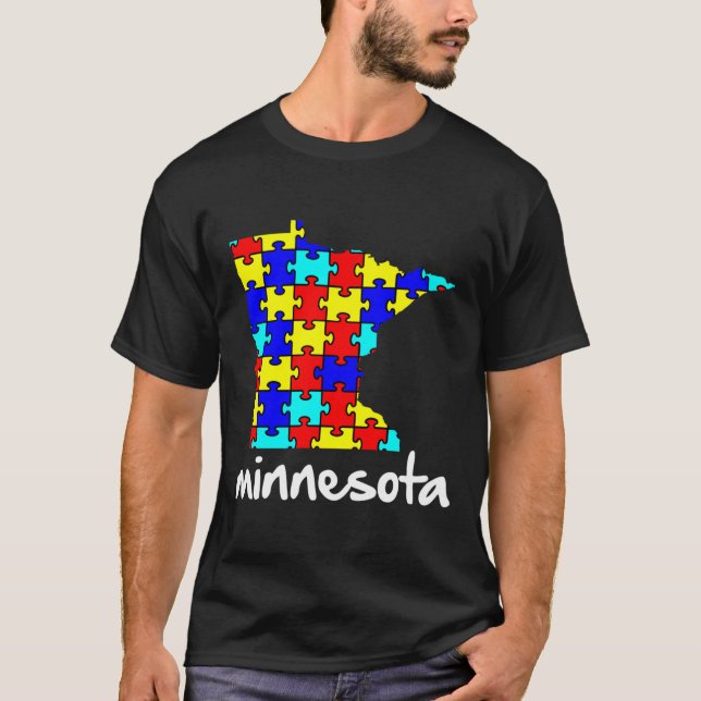 Minnesota Autismus Bewusstsein T-Shirt (Vorderseite)
