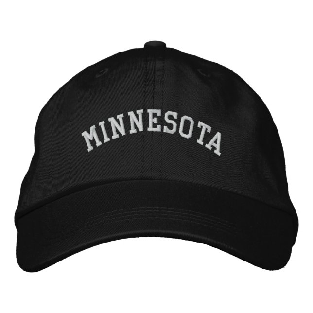Minnesota bestickte, anpassbare Cap Black Bestickte Kappe (Vorderseite)