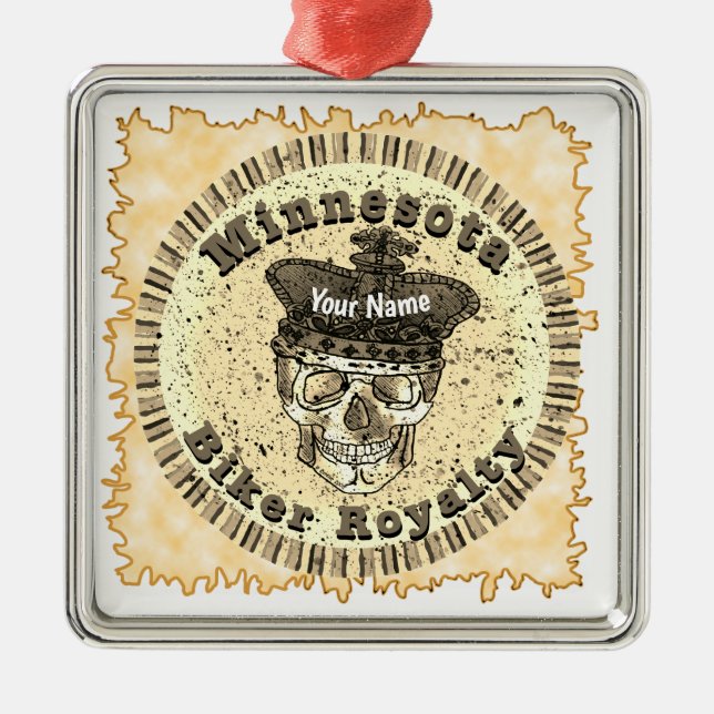 Minnesota Biker  Ornament Aus Metall (Vorne)