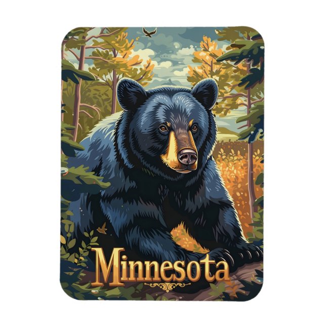 Minnesota Black Bar Magnet (Vertikal)