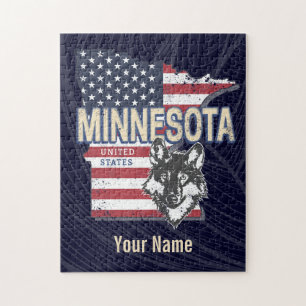Minnesota Bundesstaat Vereinigte Staaten Karte Vin Puzzle