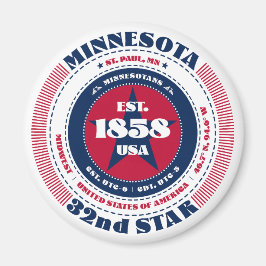 Minnesota Circle Typografy Souvenir Magnet