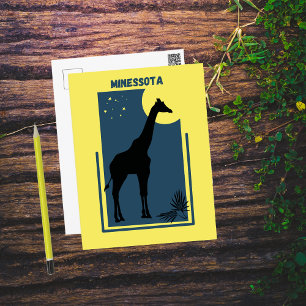 Minnesota Como Zoo St Paul Vintage Giraffe Postkarte