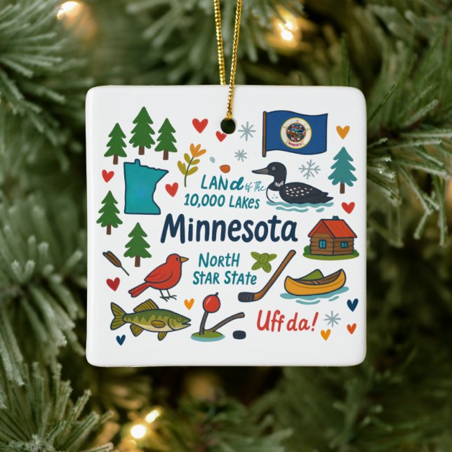 Minnesota Custom Family Trip Christmas Keramikornament (Baum)
