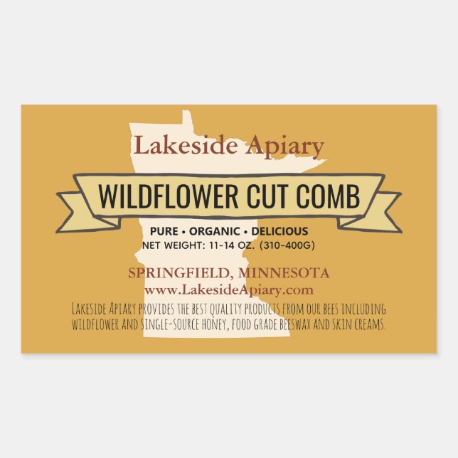 Minnesota Cut Comb Honey Rectangle Stickers (Vorderseite)