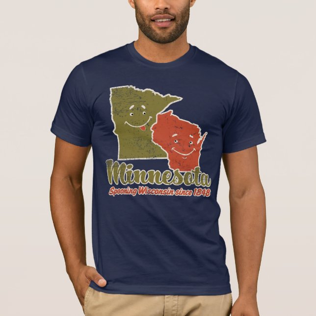 Minnesota, das Wisconsin-Shirt Spooning ist T-Shirt (Vorderseite)