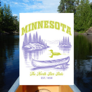 Minnesota Der Nordstar Staat Est. 1858 See Postkarte