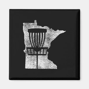 Minnesota Disc Golf Staat mit Korb Distressed G Magnet