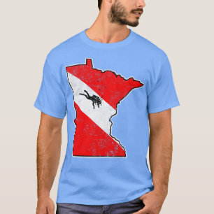 Minnesota Dive Flag Scuba Dive Staat Karte Tauchen T-Shirt