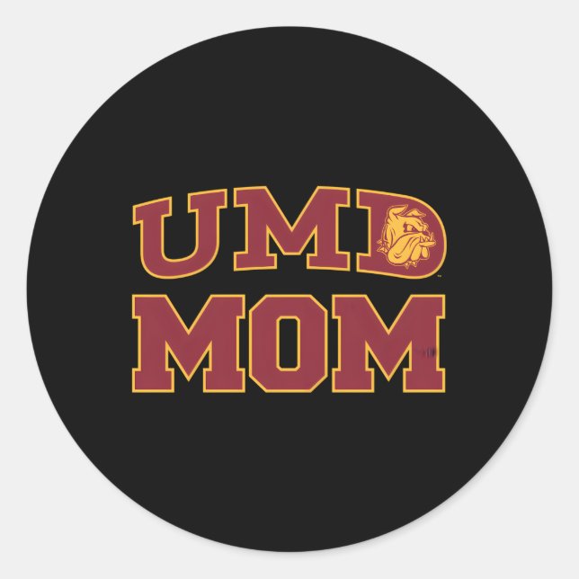 Minnesota Duluth Umd Bulldogs Mama Runder Aufkleber (Vorderseite)