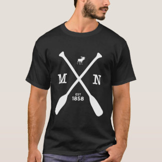 Minnesota Elch and Paddles 1858 Mittlerer Westen T-Shirt