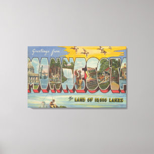 Minnesota (Enten) - Große Buchstabenszenen Leinwanddruck