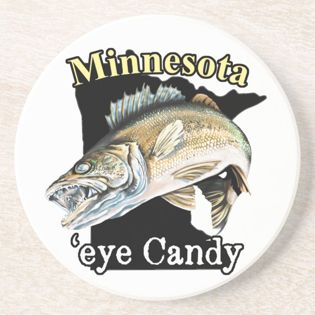Minnesota 'Eye Candy Funny Walleye Fischen Getränkeuntersetzer (Vorne)