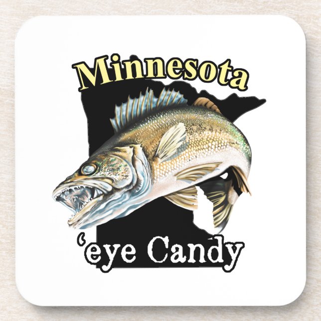 Minnesota 'Eye Candy Funny Walleye Fischen Getränkeuntersetzer (Vorderseite)