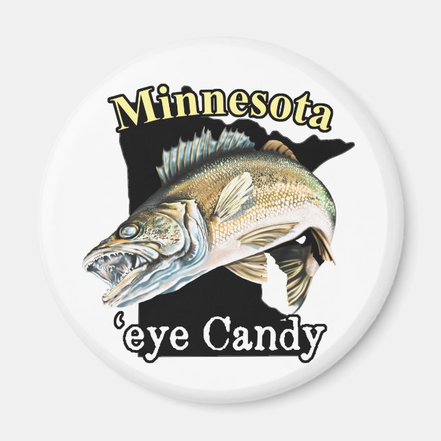 Minnesota 'Eye Candy Funny Walleye Fischen Magnet (Vorne)