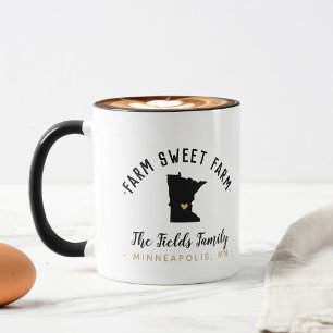 Minnesota Farm Sweet Farm Family Monogram Tasse