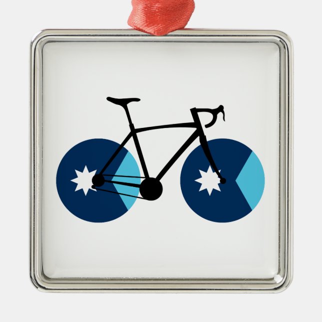 Minnesota Flag Cycling Ornament Aus Metall (Vorne)