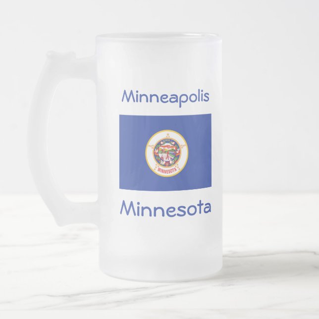 Minnesota Flag Karte Stadt Tasse (Links)
