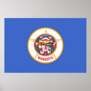 Minnesota, Flagge der Vereinigten Staaten Poster