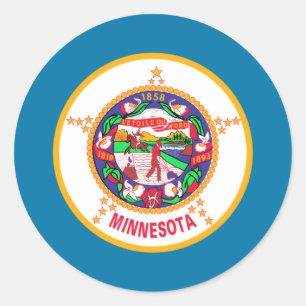 Minnesota-Flagge Runder Aufkleber