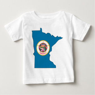 Minnesota-Flaggen-Karte Baby T-shirt