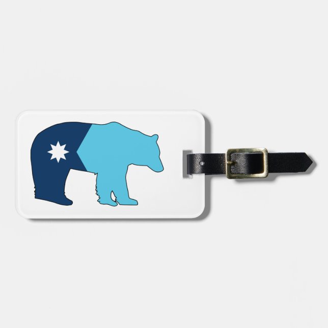 Minnesota-Flaggenbär Gepäckanhänger (Vorderseite horizontal)