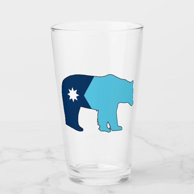 Minnesota-Flaggenbär Glas (Vorderseite)
