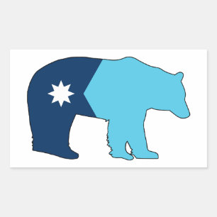 Minnesota-Flaggenbär Rechteckiger Aufkleber