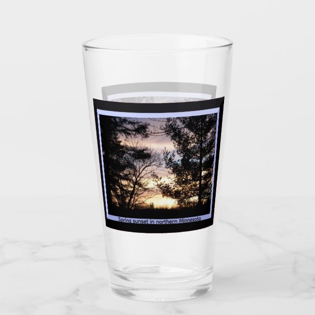 Minnesota Frühlings-Sonnenuntergangs-Glasbecher Glas (Vorderseite)