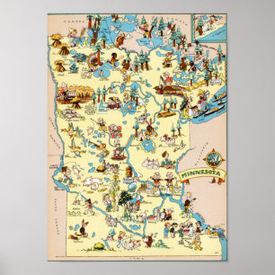 Minnesota Funny Vintage Karte Poster