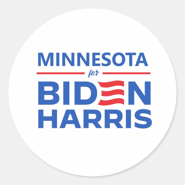 Minnesota für Biden Harris Runder Aufkleber (Vorderseite)