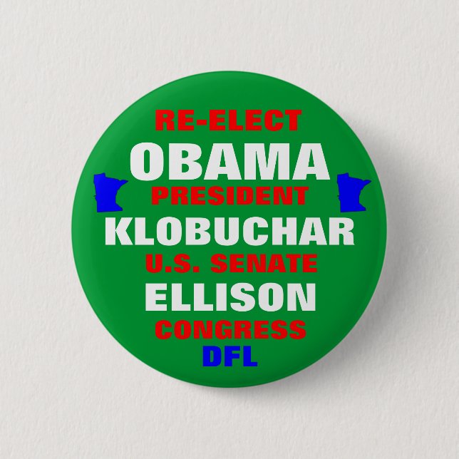 Minnesota für Obama Klobuchar Ellison Button (Vorderseite)