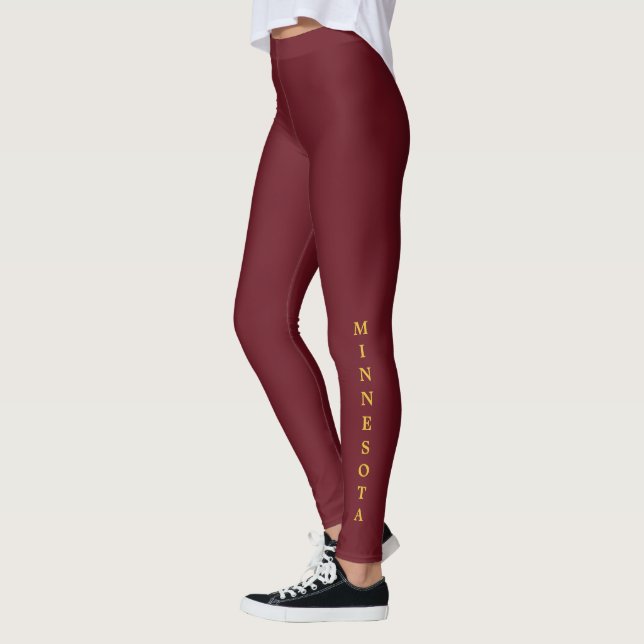 Minnesota Gold Lettering Maroon Leggings (Links)