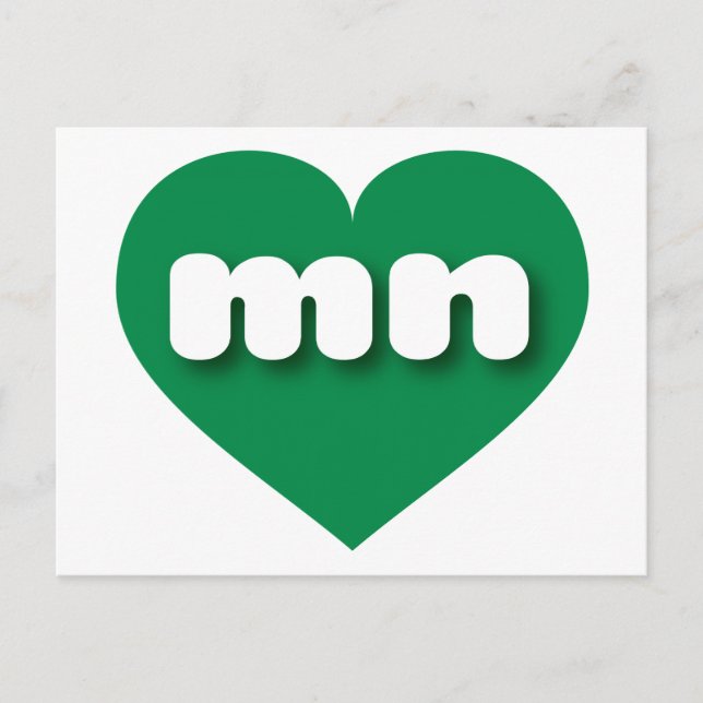 Minnesota green heart - I Liebe mn Postkarte (Vorderseite)
