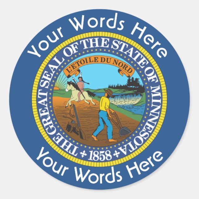 Minnesota Großes Siegel, kundenspezifischer Aufkle Runder Aufkleber (Vorderseite)