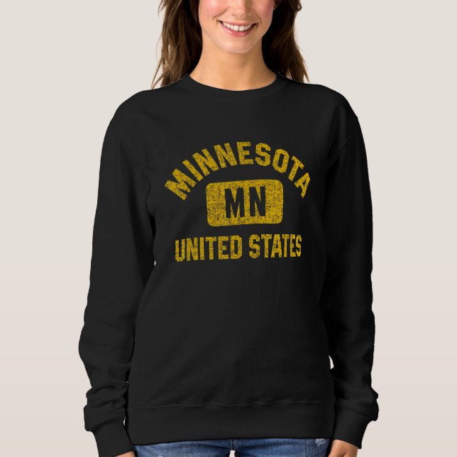 Minnesota Gym Style Bedresste Bernsteinfarben Sweatshirt (Vorderseite)