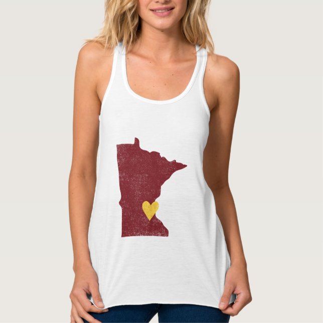 Minnesota Heart Shirt (maroon) - Anpassbar! (Vorderseite)