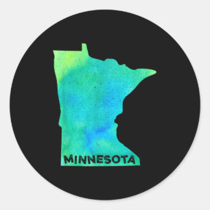 Minnesota Heimatstaat Frauen Männer Kind Wurzeln K Runder Aufkleber