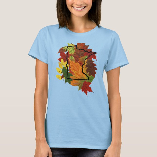 Minnesota Herbstleaves Herbstfarben T-Shirt (Vorderseite)